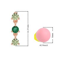 Three Stone Petite Dangling Earrings