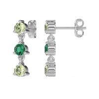 Three Stone Petite Dangling Earrings