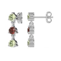 Three Stone Petite Dangling Earrings