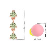 Three Stone Petite Dangling Earrings