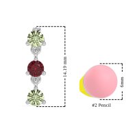 Three Stone Petite Dangling Earrings