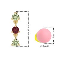 Three Stone Petite Dangling Earrings