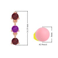 Three Stone Petite Dangling Earrings