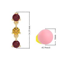 Three Stone Petite Dangling Earrings