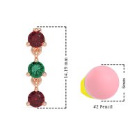 Three Stone Petite Dangling Earrings