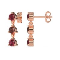 Three Stone Petite Dangling Earrings
