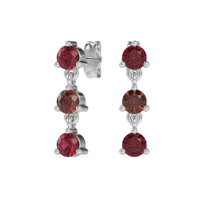 Three Stone Petite Dangling Earrings