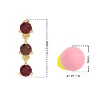 Three Stone Petite Dangling Earrings