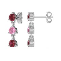 Three Stone Petite Dangling Earrings