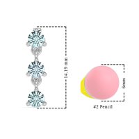Three Stone Petite Dangling Earrings