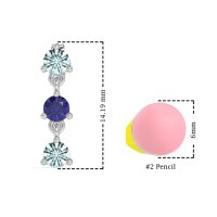 Three Stone Petite Dangling Earrings