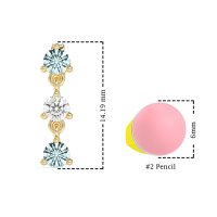 Three Stone Petite Dangling Earrings