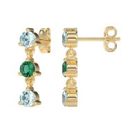 Three Stone Petite Dangling Earrings