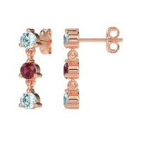 Three Stone Petite Dangling Earrings