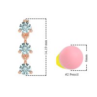 Three Stone Petite Dangling Earrings