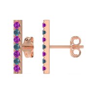 Gemstone Bar Stud Earrings