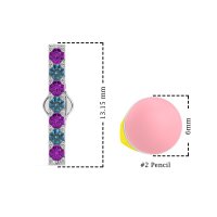 Gemstone Bar Stud Earrings