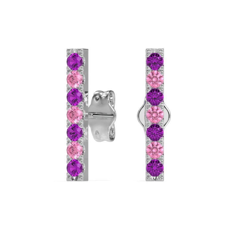 Gemstone Bar Stud Earrings