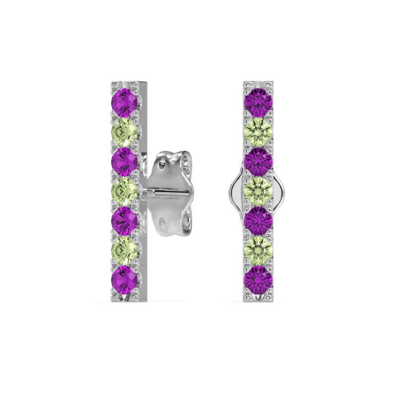 Gemstone Bar Stud Earrings