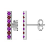 Gemstone Bar Stud Earrings