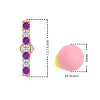 Gemstone Bar Stud Earrings