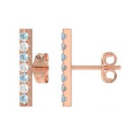 Gemstone Bar Stud Earrings