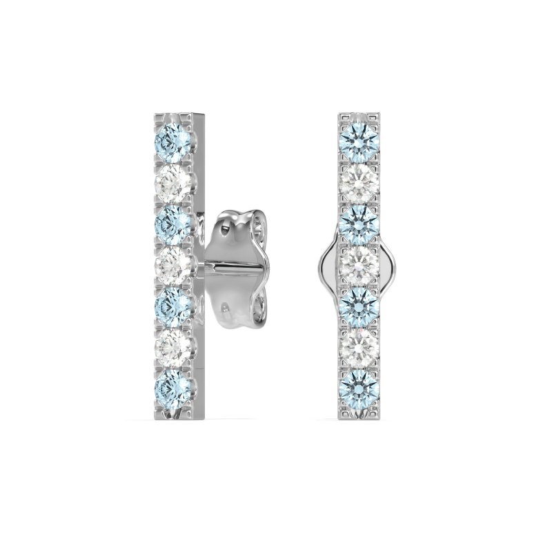 Gemstone Bar Stud Earrings