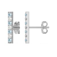 Gemstone Bar Stud Earrings