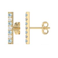 Gemstone Bar Stud Earrings