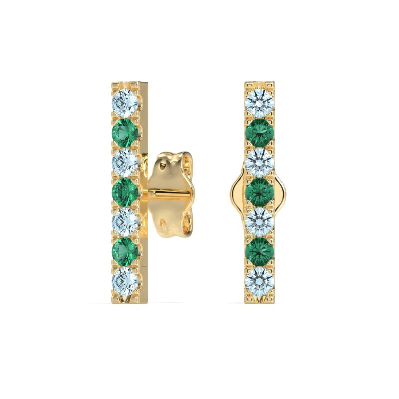 Gemstone Bar Stud Earrings