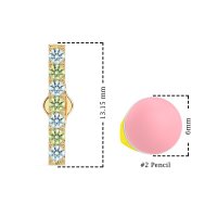 Gemstone Bar Stud Earrings