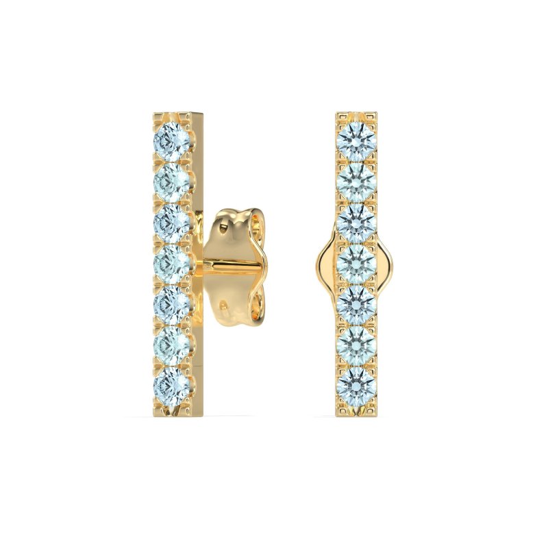 Gemstone Bar Stud Earrings