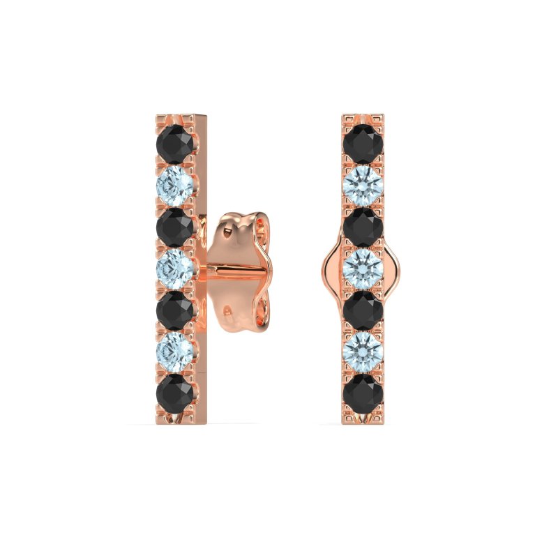Gemstone Bar Stud Earrings