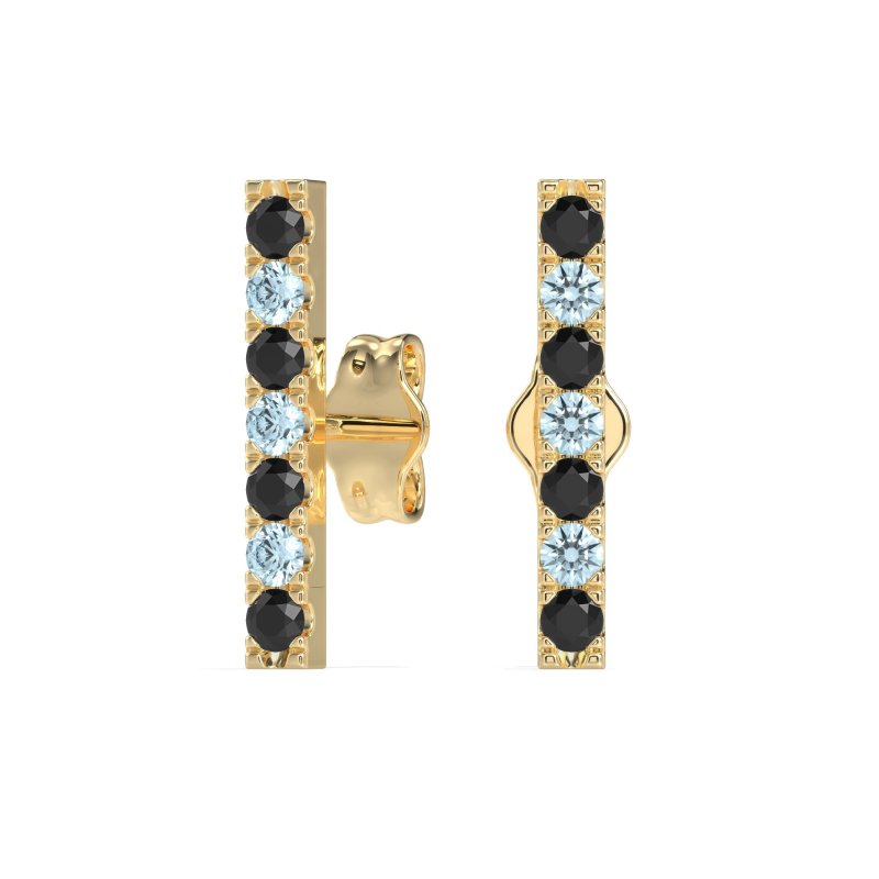 Gemstone Bar Stud Earrings