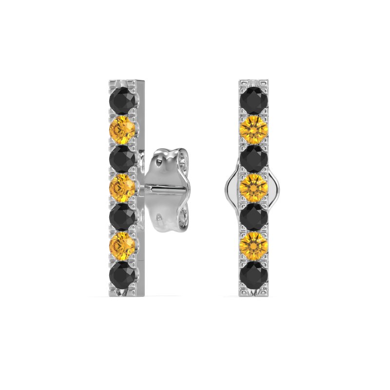 Gemstone Bar Stud Earrings
