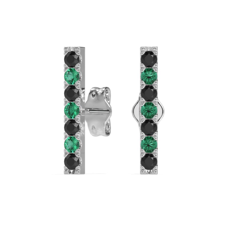 Gemstone Bar Stud Earrings
