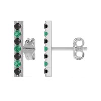 Gemstone Bar Stud Earrings