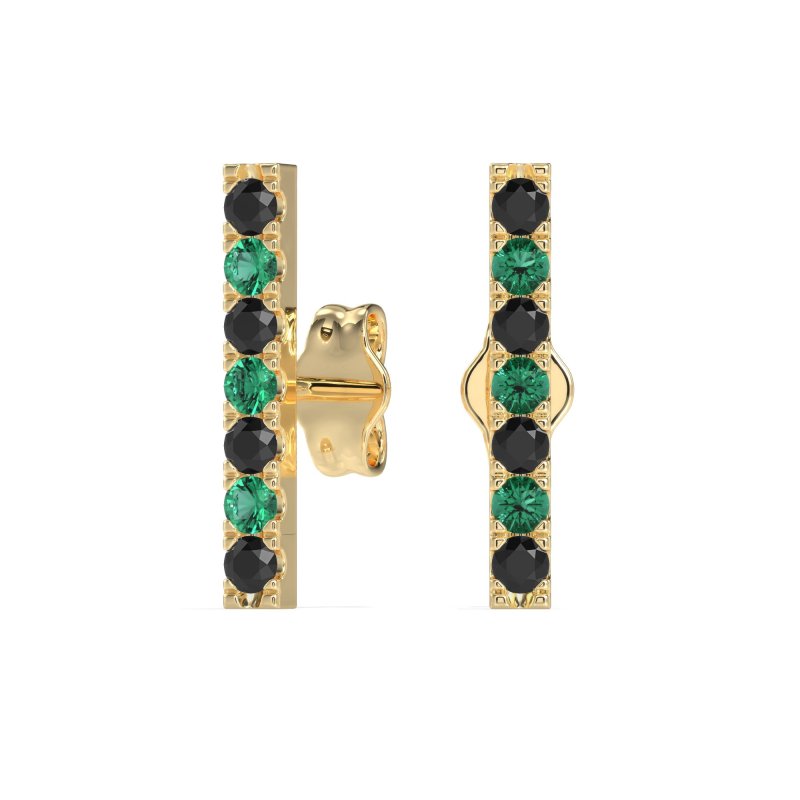 Gemstone Bar Stud Earrings