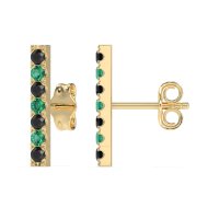 Gemstone Bar Stud Earrings