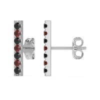 Gemstone Bar Stud Earrings