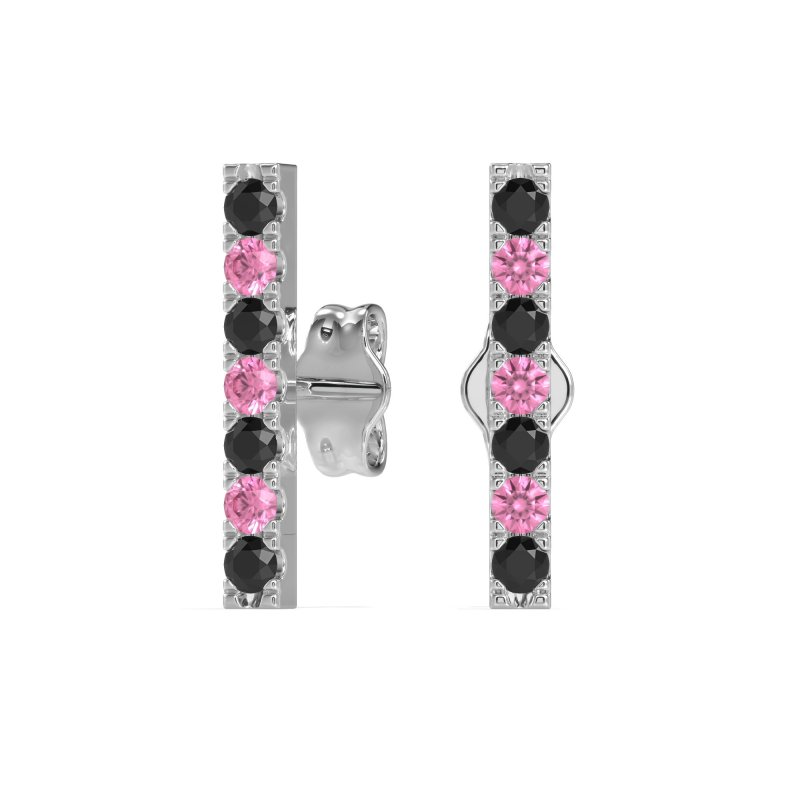 Gemstone Bar Stud Earrings
