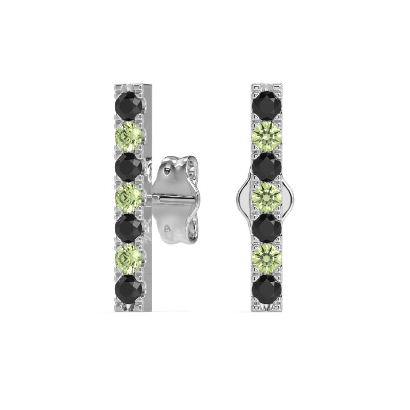 Gemstone Bar Stud Earrings