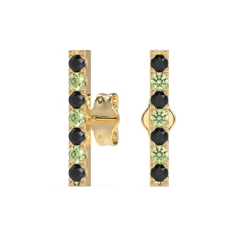 Gemstone Bar Stud Earrings