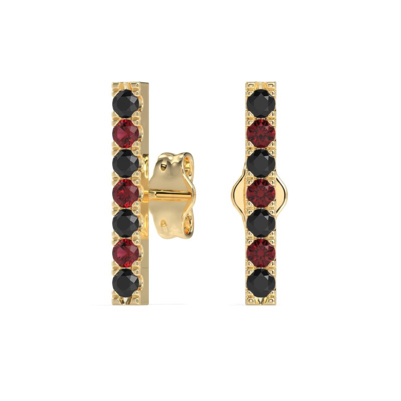 Gemstone Bar Stud Earrings