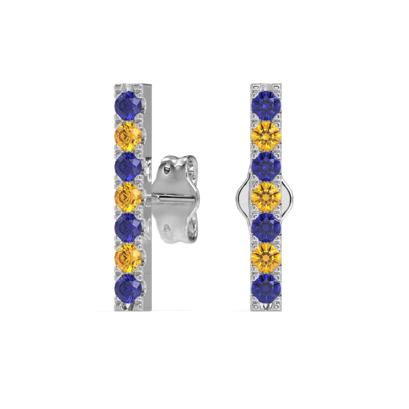 Gemstone Bar Stud Earrings