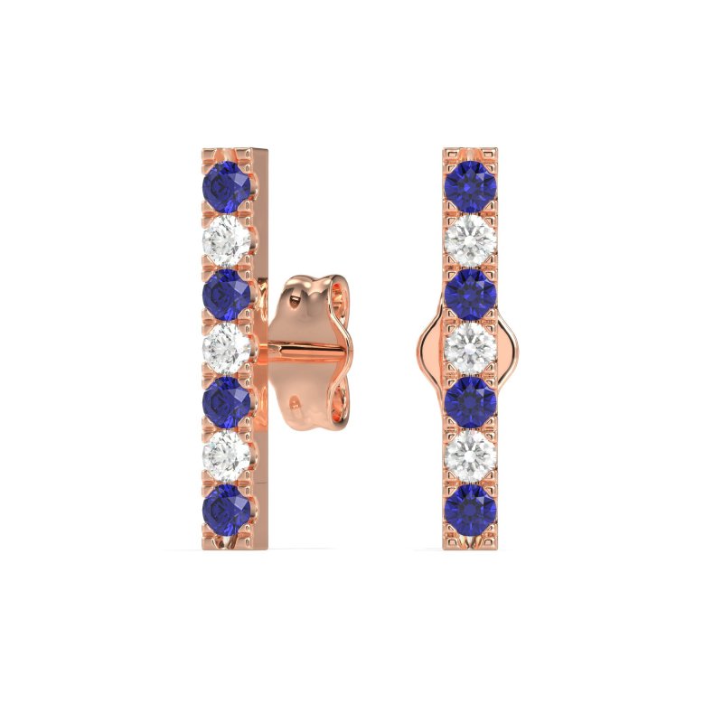 Gemstone Bar Stud Earrings