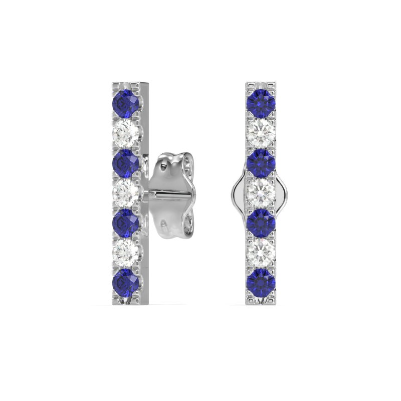 Gemstone Bar Stud Earrings