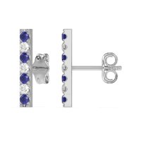 Gemstone Bar Stud Earrings