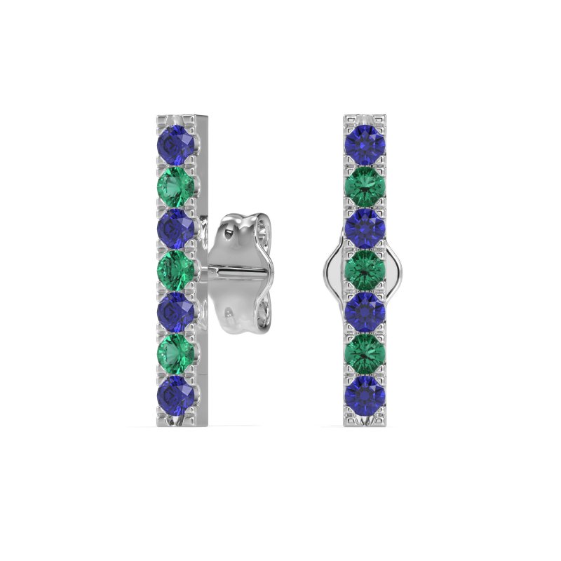 Gemstone Bar Stud Earrings