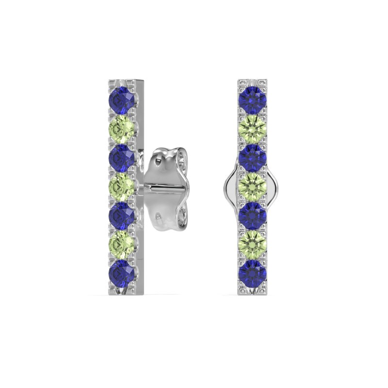 Gemstone Bar Stud Earrings
